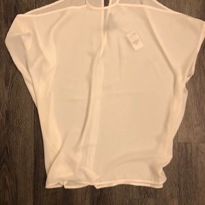 Bare shoulder creamy white blouse